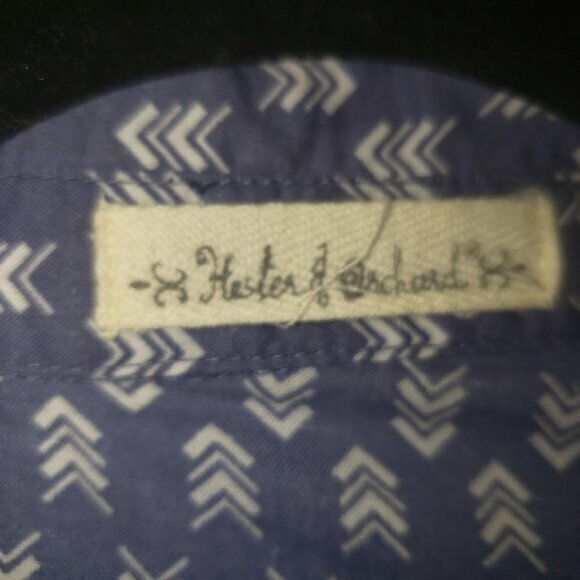 Hester & Orchard Womens Button Collar Blouse Size XL Roll Tab Sleeves Chambray - Picture 5 of 7